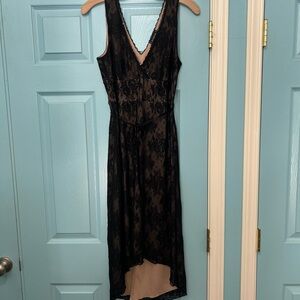 Elegant Vintage Black Lace Dress